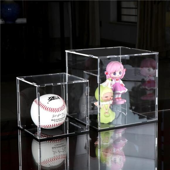 Display Case for Collectibles Assemble Clear Acrylic Box Alternative Glass Case - Picture 4 of 7